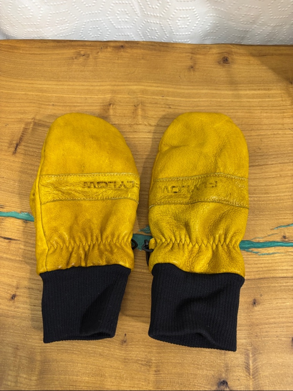 FlyLow Leather Ski Winter Mitten Style Gloves - Unisex Medium -